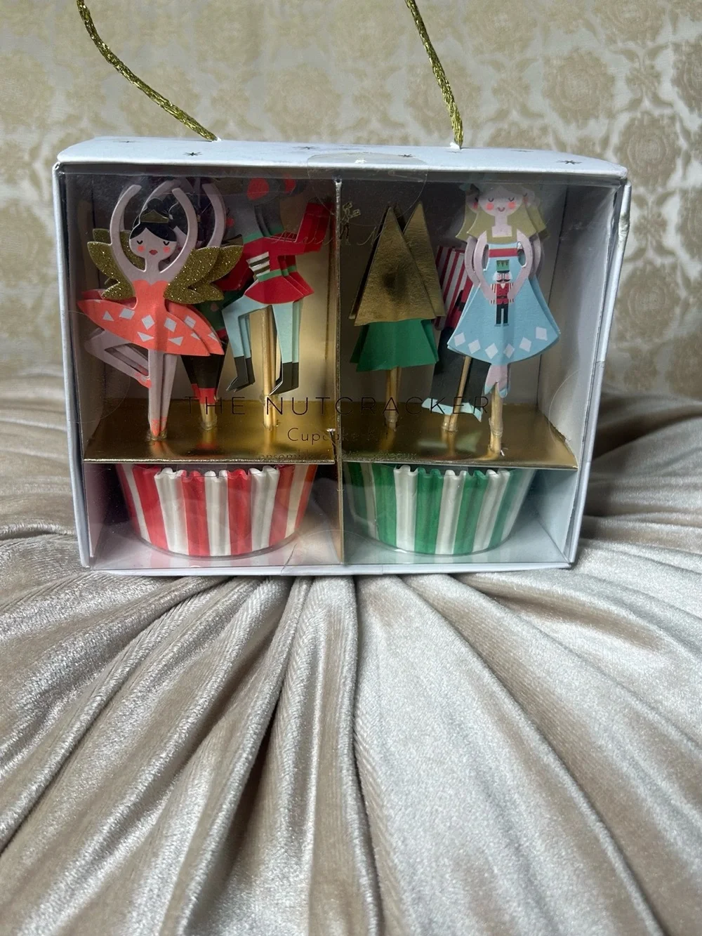 🎄Meri Meri Nutcracker Cupcake Topper & Liner Set - Red, Green, Gold, Blue